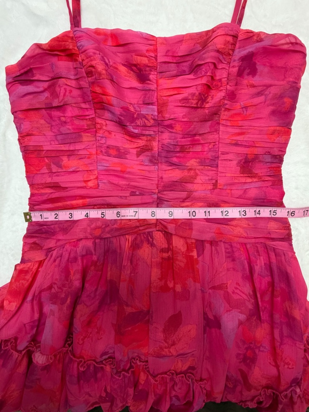 BHLDN by Anthropologie Thalia Ruffle Chiffon Maxi Dress 8 Prom Coquette Wedding - Picture 10 of 13